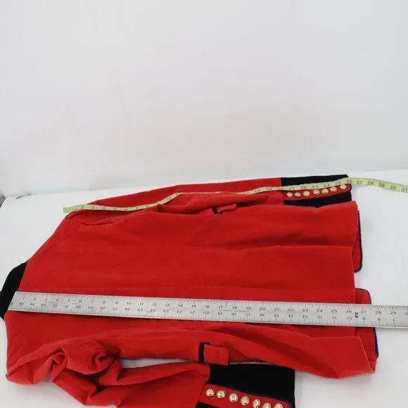 Free people blazer Womens XS Seamed and structured red gold buttons military - Picture 12 of 13